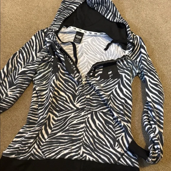 Victoria's Secret Zebra Print Hoodie - Black and White - Picture 3 of 4